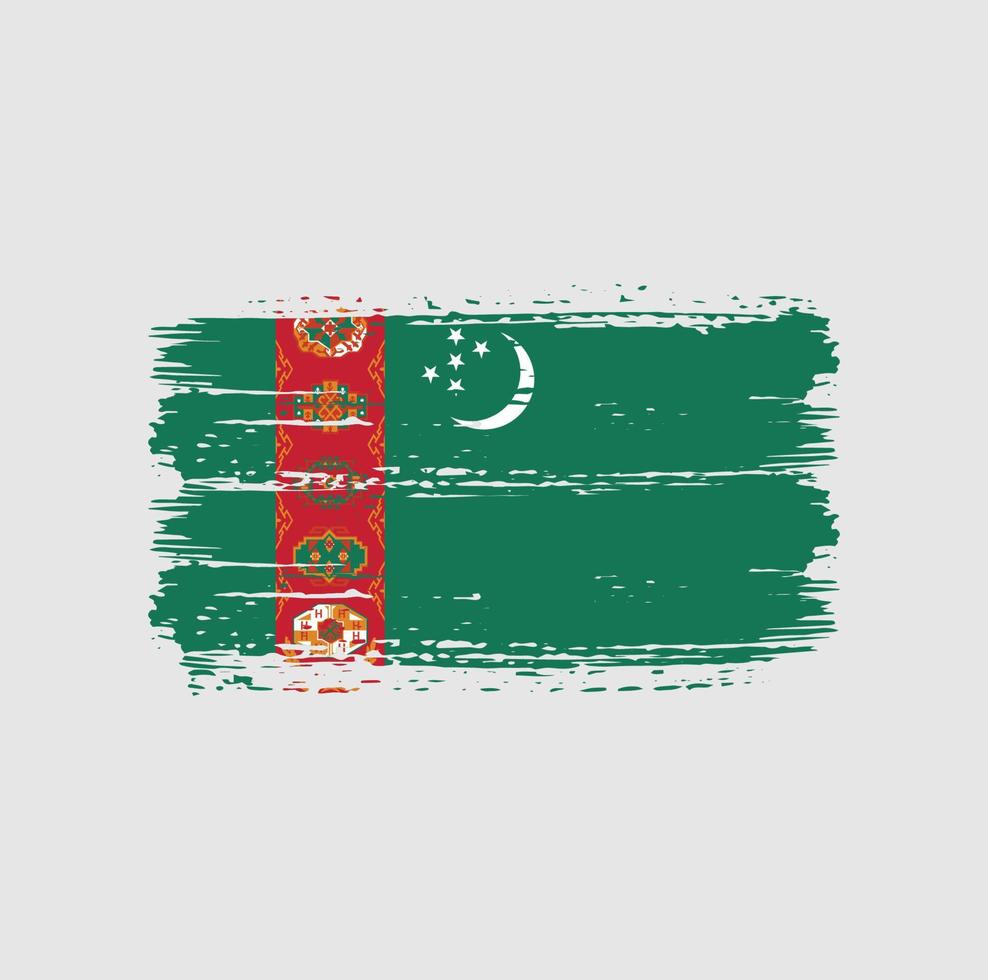 Turkmenistan vlag penseelstreken. nationale vlag vector