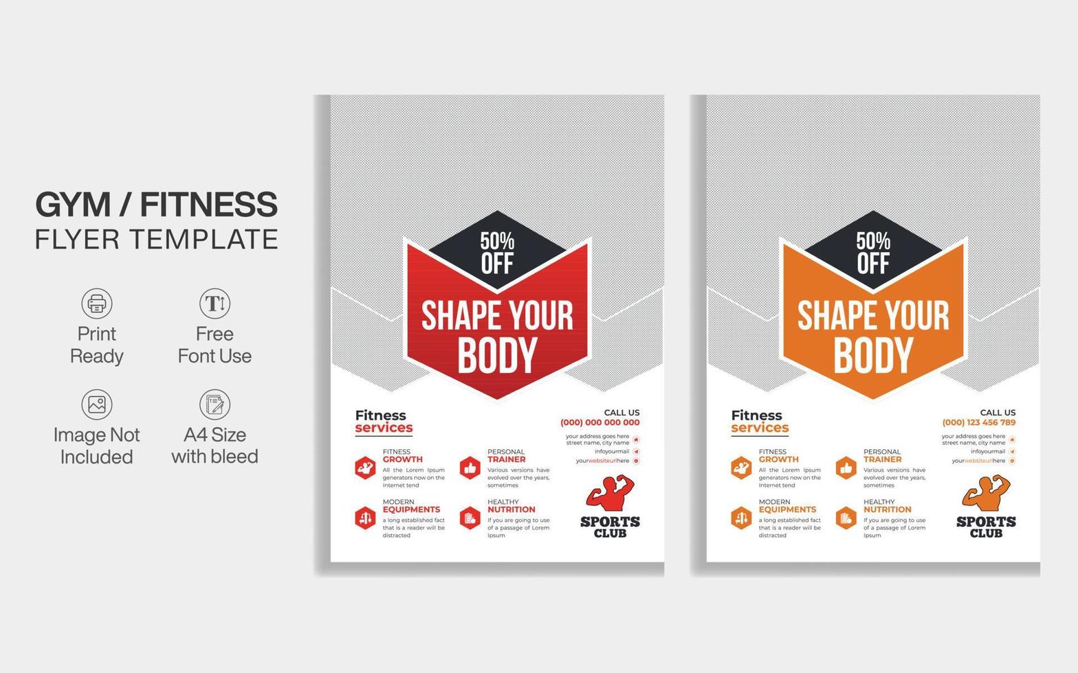 fitness gym flyer ontwerp, bodybuilding flyer ontwerp vector