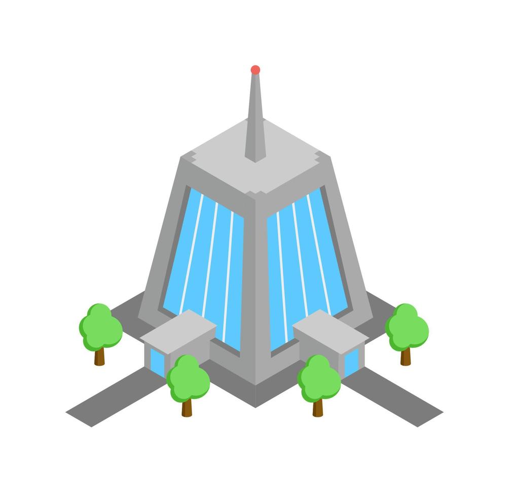 vector isometrisch gebouw pictogram kantoor, winkel of zakencentrum. stedelijke elementen architectuur.