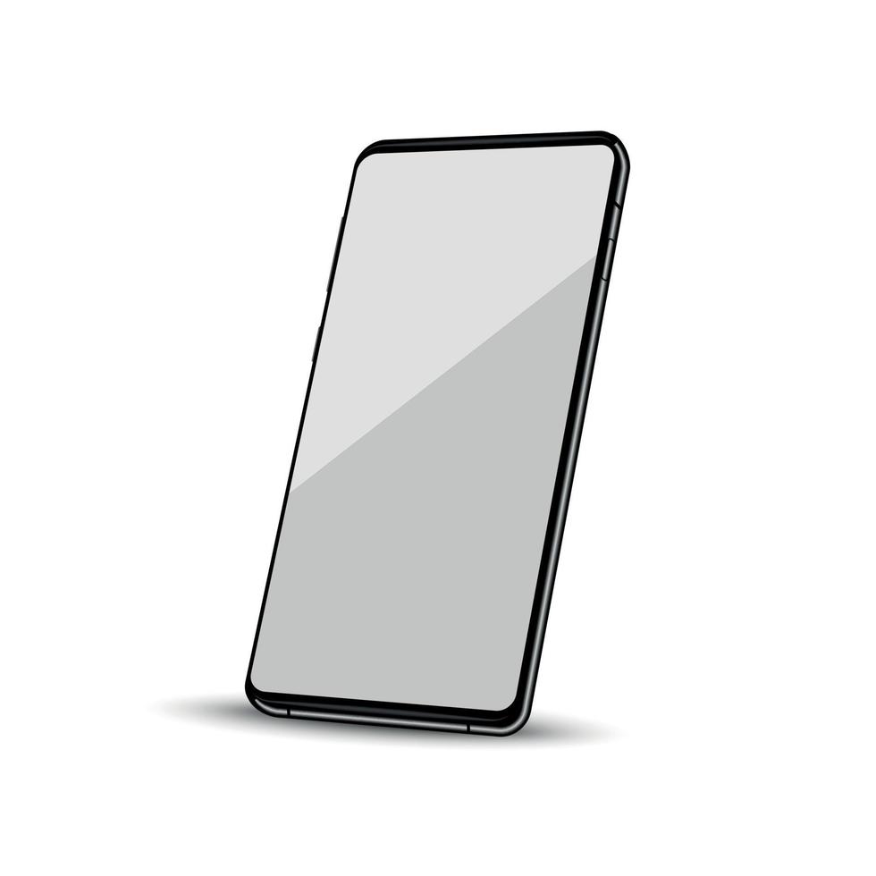 realistische smartphone in perspectiefweergave vector