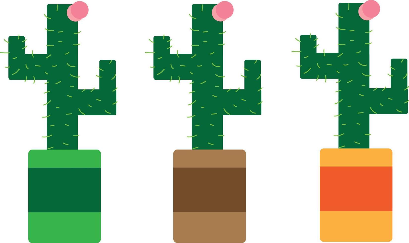 cactus met kleurenvaas vector