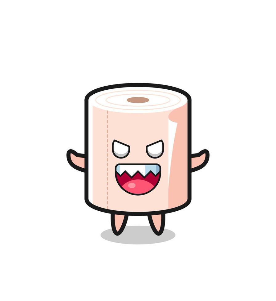 illustratie van kwaadaardige tissue roll mascotte karakter vector