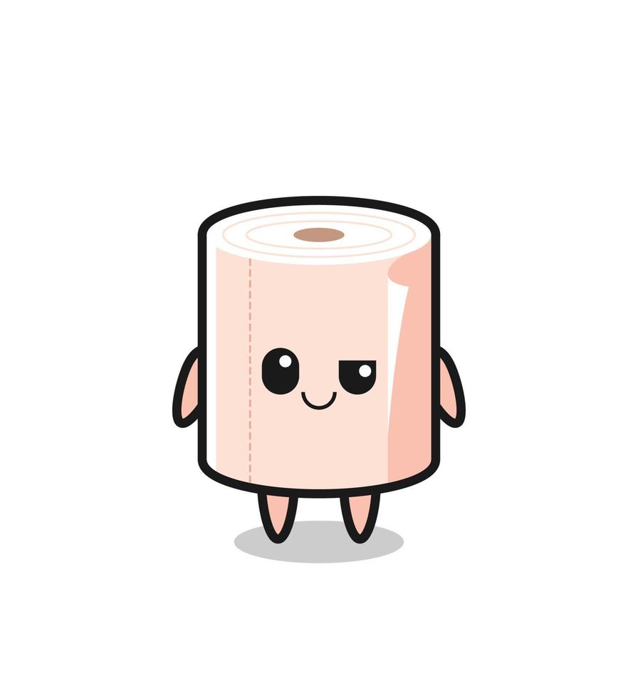 tissue roll cartoon met een arrogante uitdrukking vector