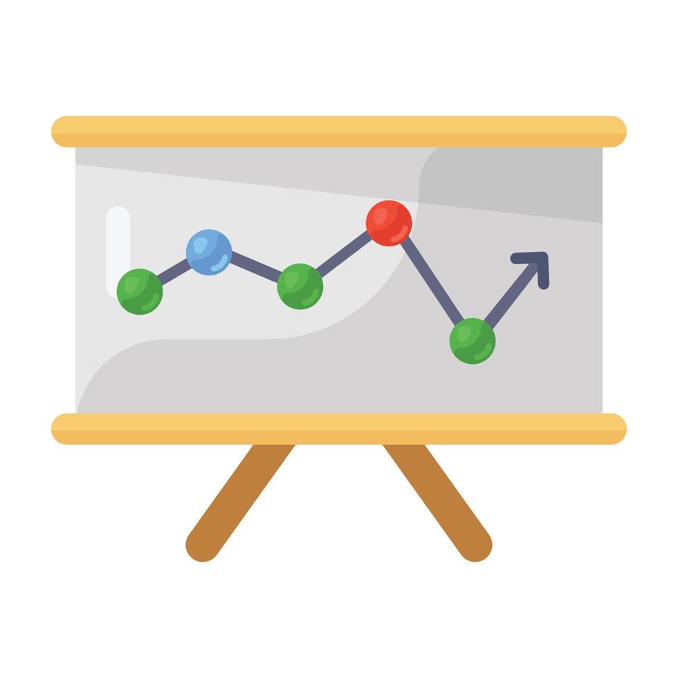 zakelijk grafisch presentatiepictogram, vlakke stijl van polylijnpresentatie vector