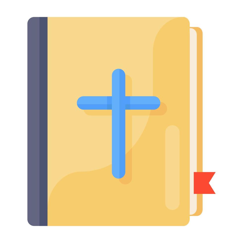 een heilig boek, bijbel plat pictogramontwerp vector