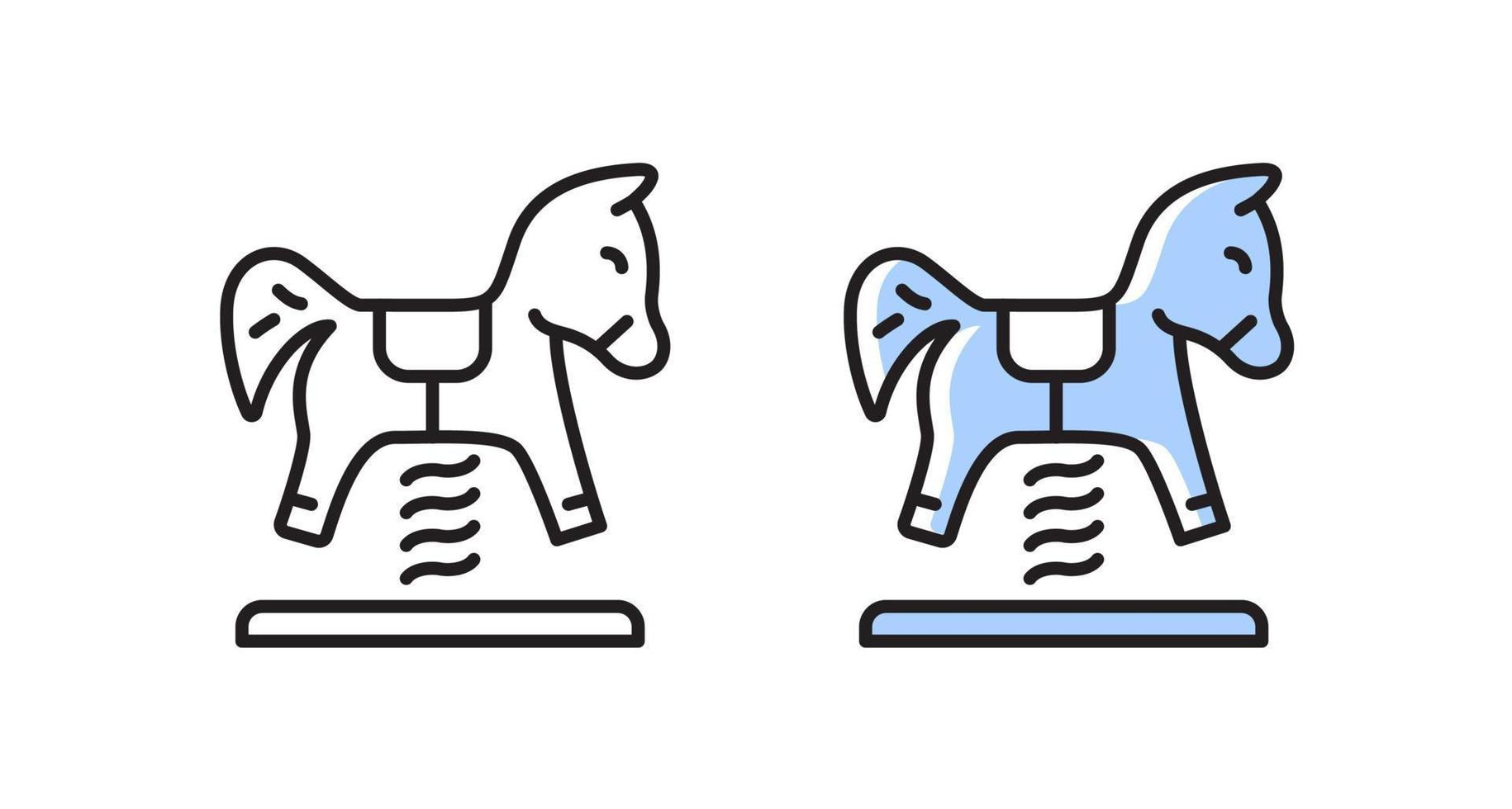 carrousel paard pictogram. pretpark voor kinderen. vector eenvoudig symbool.