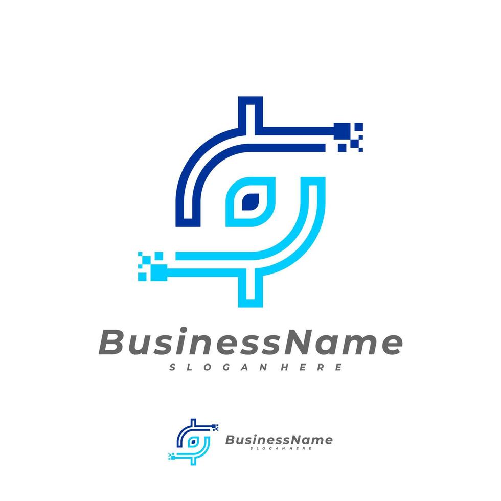 geld pixel logo vector sjabloon, creatieve geld logo ontwerpconcepten