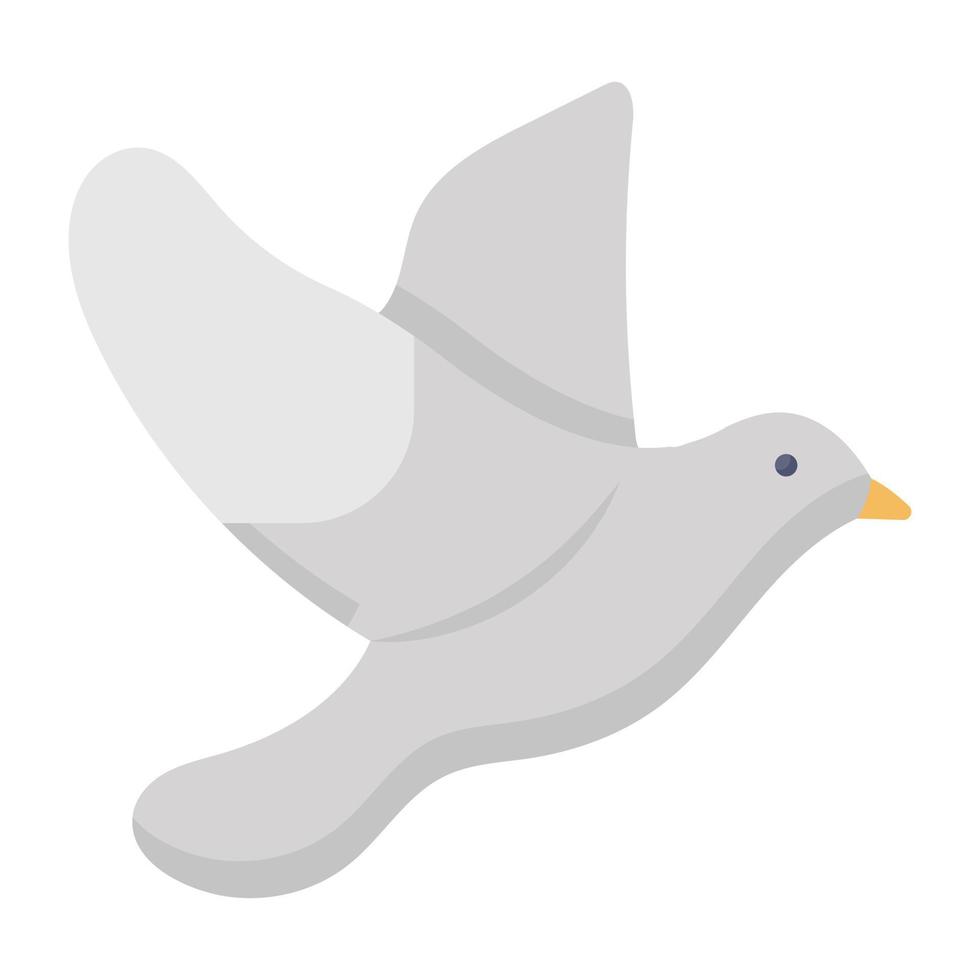 vliegende vogel plat pictogramontwerp, duif platte pictogramstijl vector