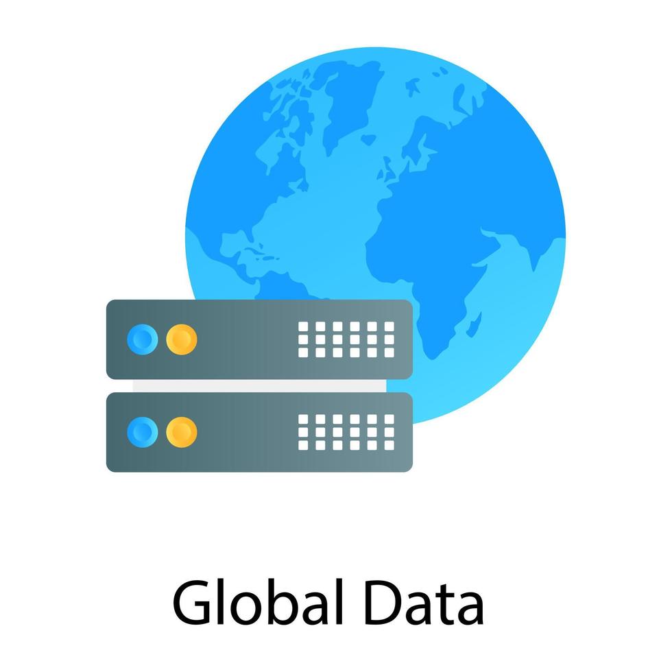 gradiëntvector van wereldwijde gegevens, wereldwijd datacenter vector