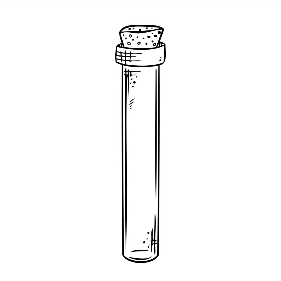 geïsoleerde vectorfles. lijntekeningen lege transparante glazen flacon, fles, pot vector