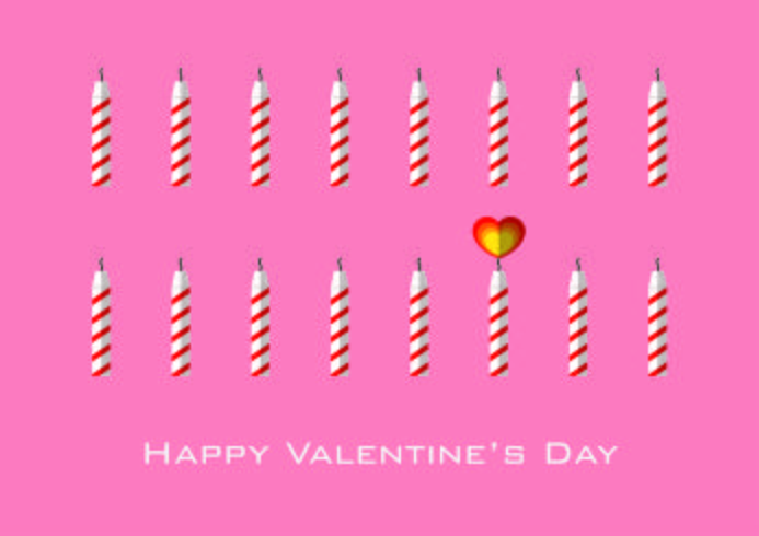 Kaarsen met hartvormige vlam voor Valentijnsdag vector