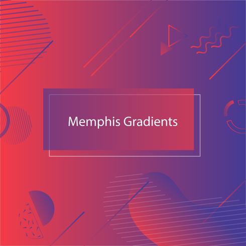 Rood-blauwe banner in Memphis-stijl vector