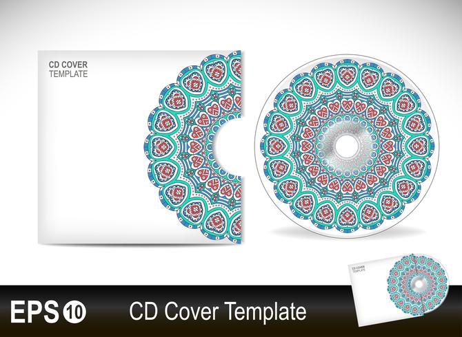 CD cover ontwerpsjabloon in etnische stijl vector