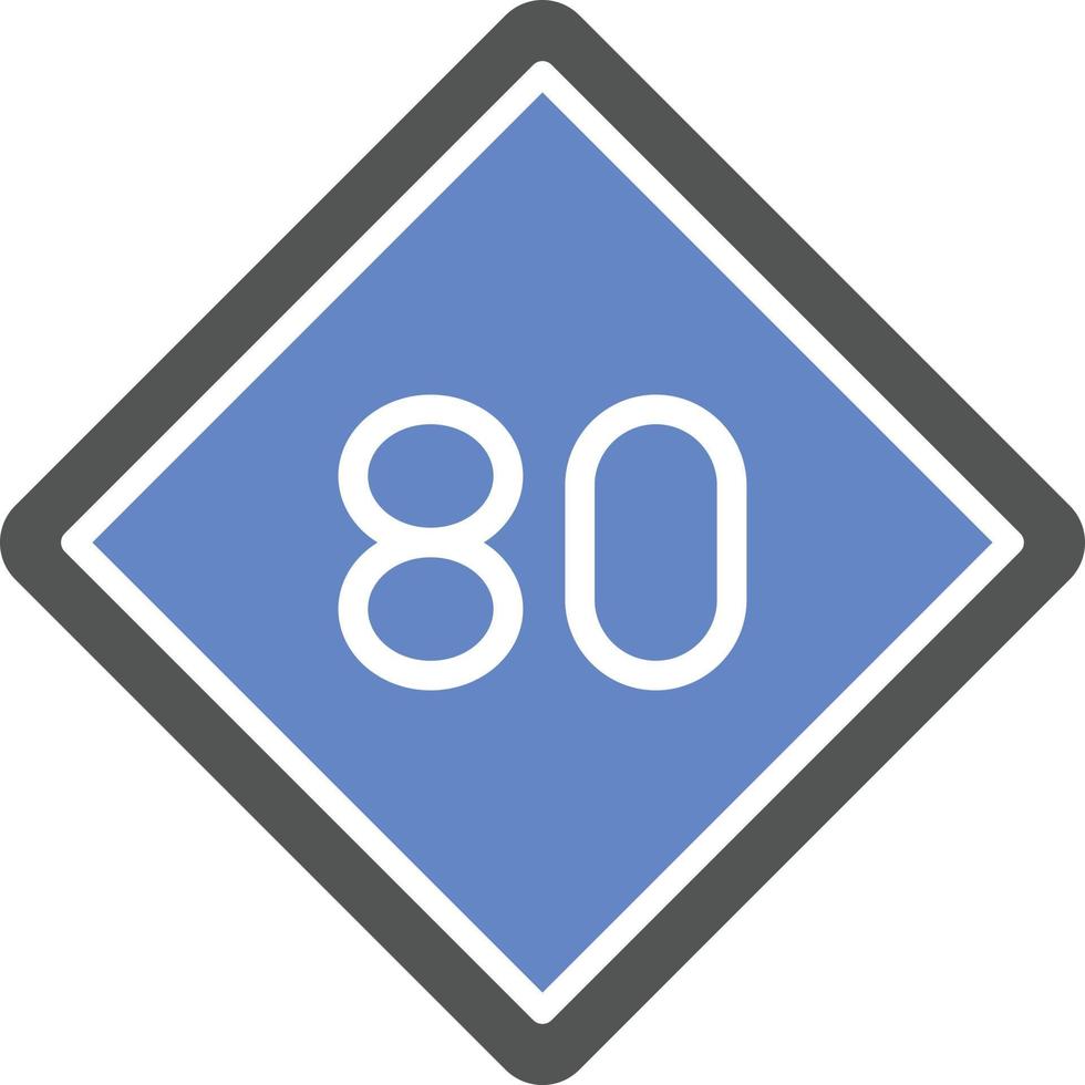 80 snelheidslimiet pictogramstijl vector