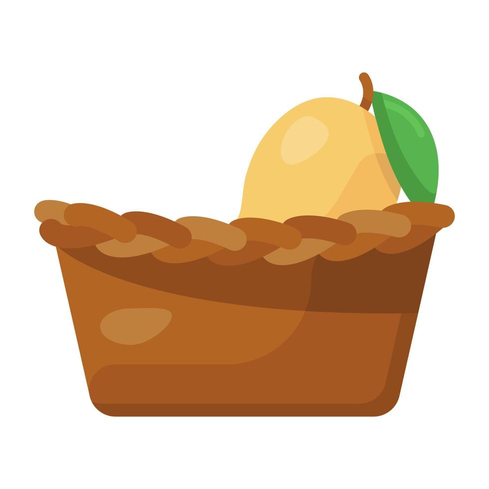 editablemango, gezond, voedsel, biologisch, fruit, voedzaam, pictogram, vector, rijp, eetbaar, natuurlijk flatty icoon van biologische mango vector