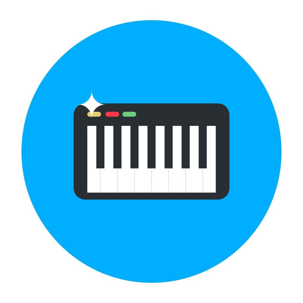 een muzikaal toetsenbordpictogram, plat ontwerp van piano vector