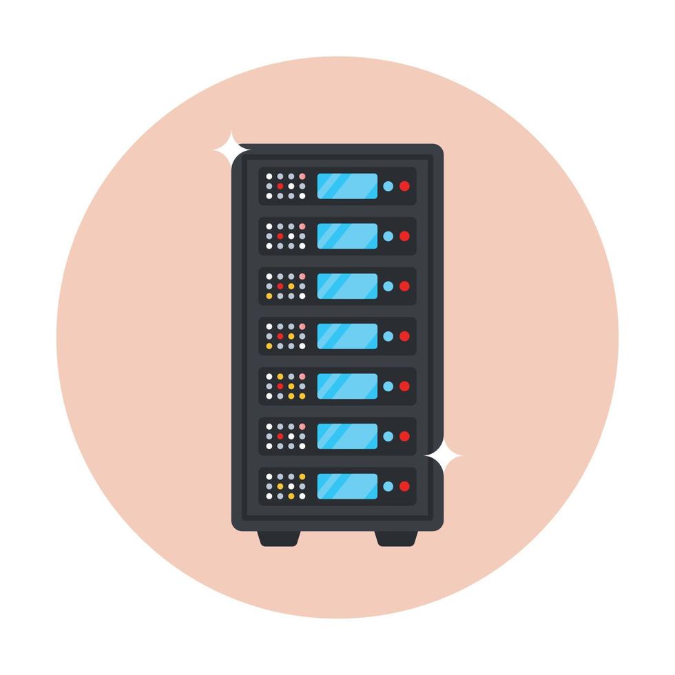 dataserverpictogram in moderne platte afgeronde stijl, bewerkbare vector