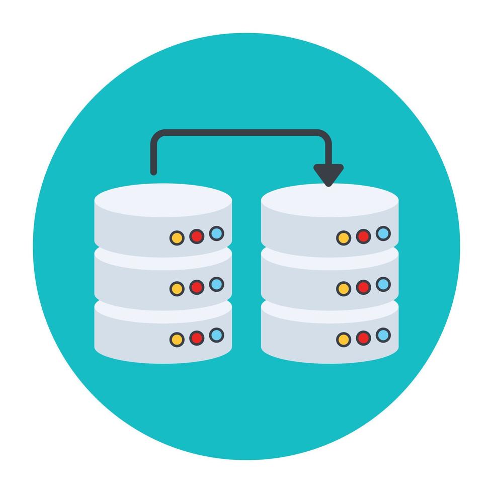 gegevensopslagconcept, bewerkbaar plat afgerond pictogram vector