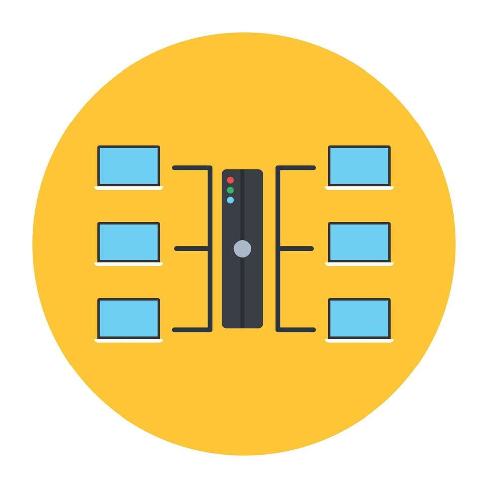 gegevensopslagconcept, bewerkbaar plat afgerond pictogram vector