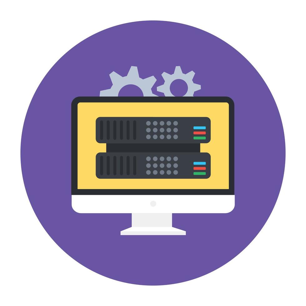 gegevensopslagconcept, bewerkbaar plat afgerond pictogram vector