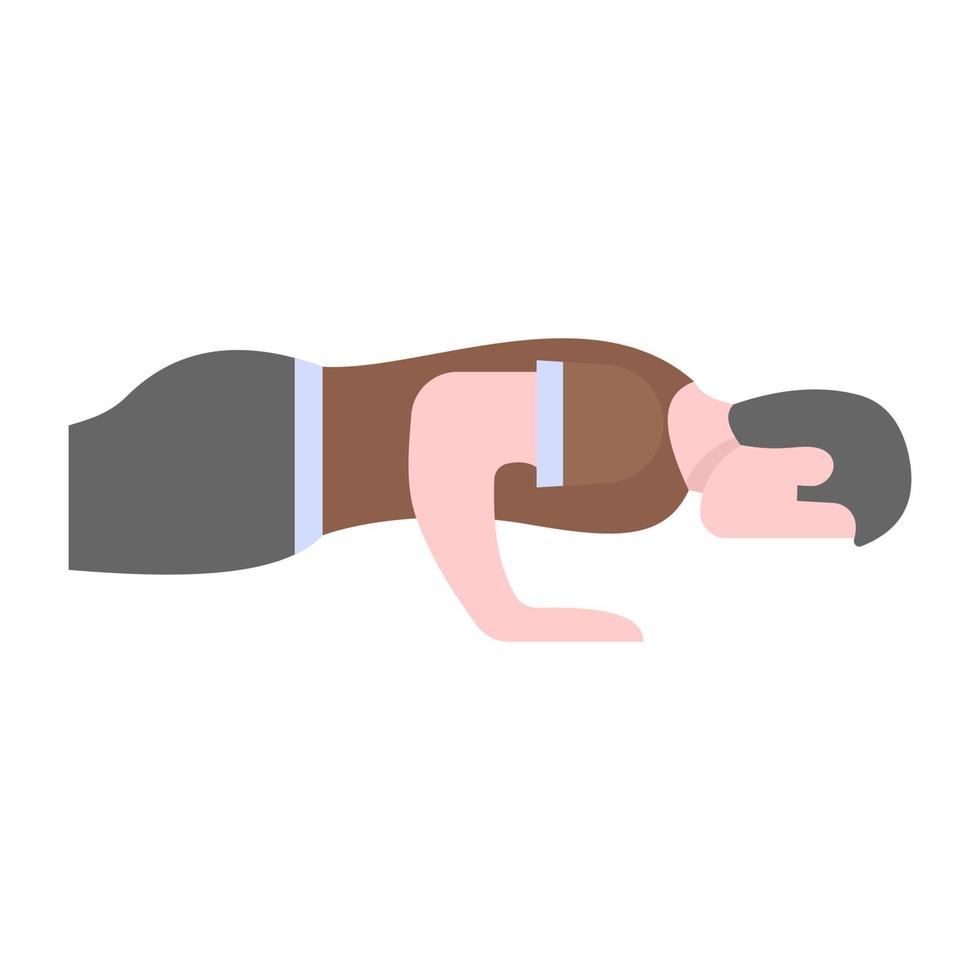 push-ups in platte bewerkbare vector, met man avatar vector