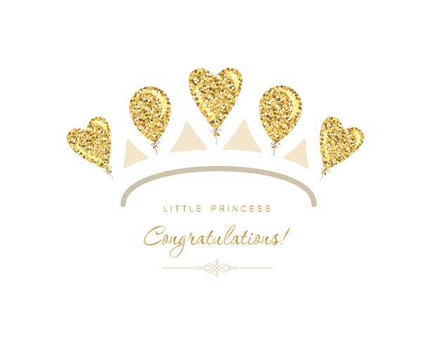 Gouden tiara pictogram gemaakt van glitter ballonnen vector