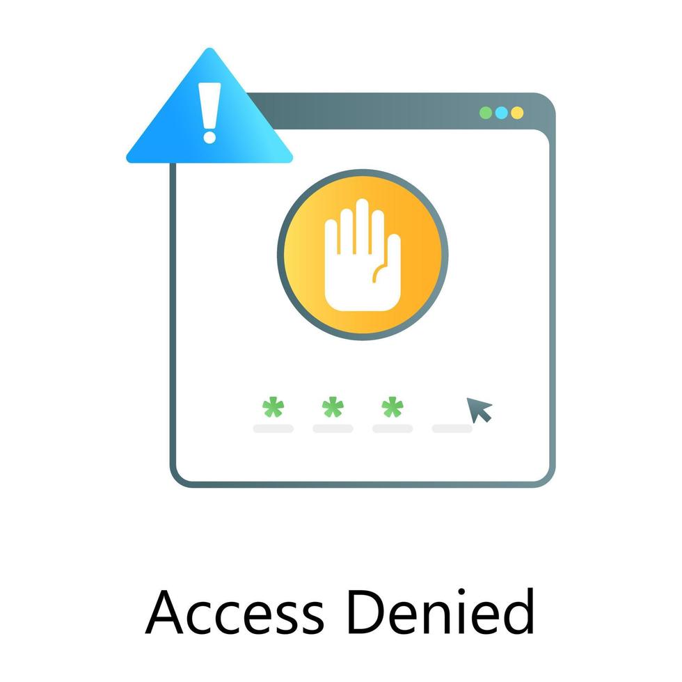 gradiënt conceptueel icoon van toegang geweigerd, bewerkbaar ontwerp vector