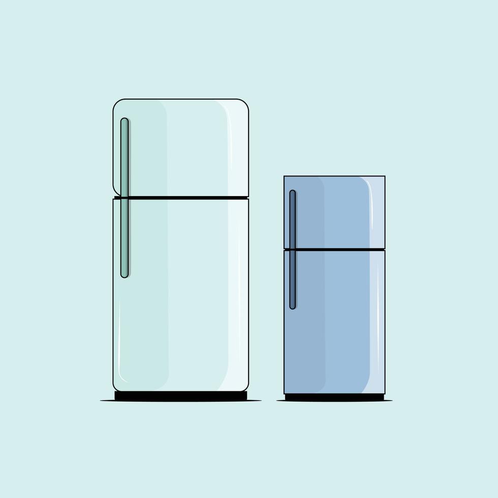 illustratie van een koelkast in cartoon vector tekening