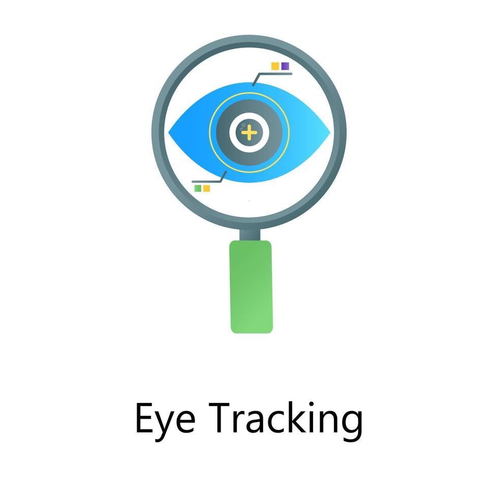 platte gradiëntvector van eye-tracking, kijkanalyse vector