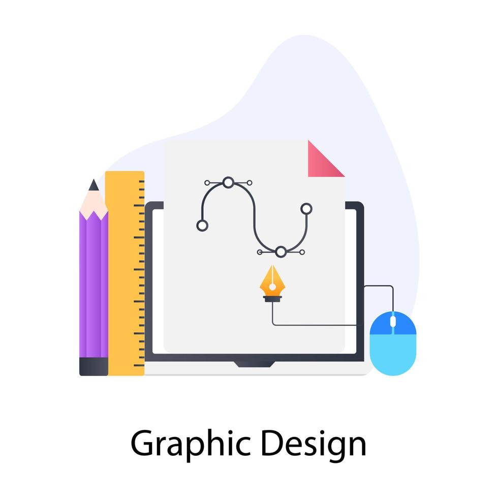 een plat concept icoon van grafisch ontwerp vector