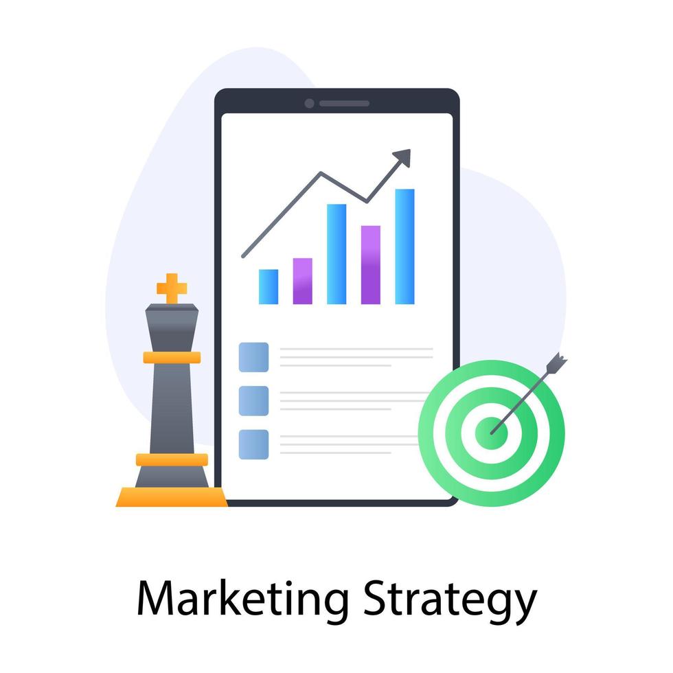 een marketingstrategie plat concept pictogramontwerp vector