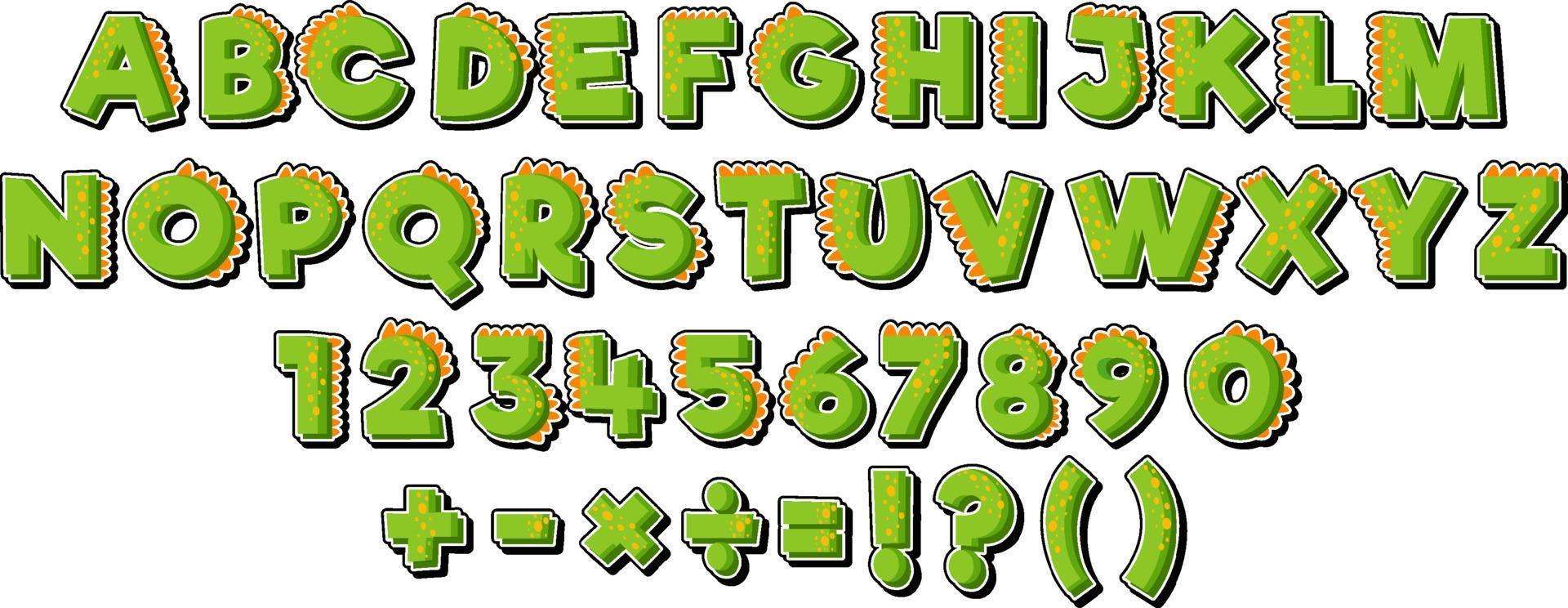 lettertypeontwerp voor Engelse alfabetten en cijfers vector
