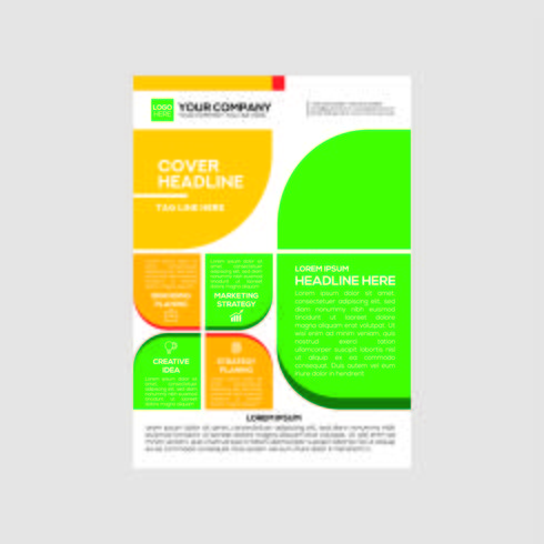 Zakelijke Flyer Design oranje en groene kleur vector