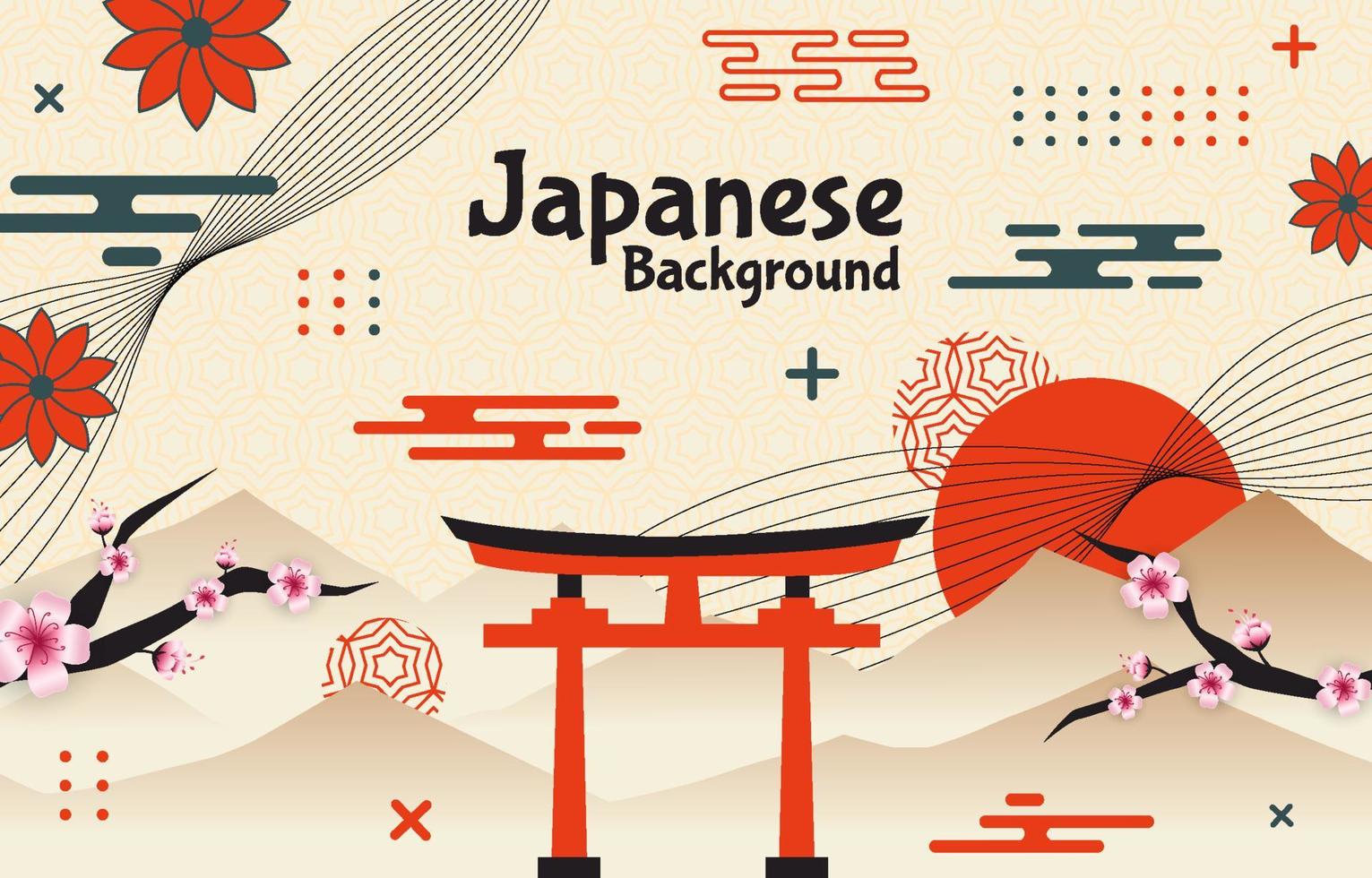 achtergrond van element Japanse stijl ornament vector