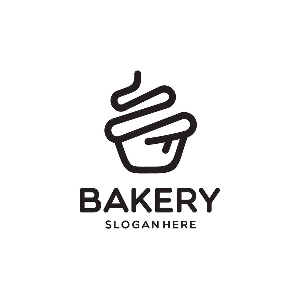 cupcake bakkerij logo ontwerp vectorillustratie vector