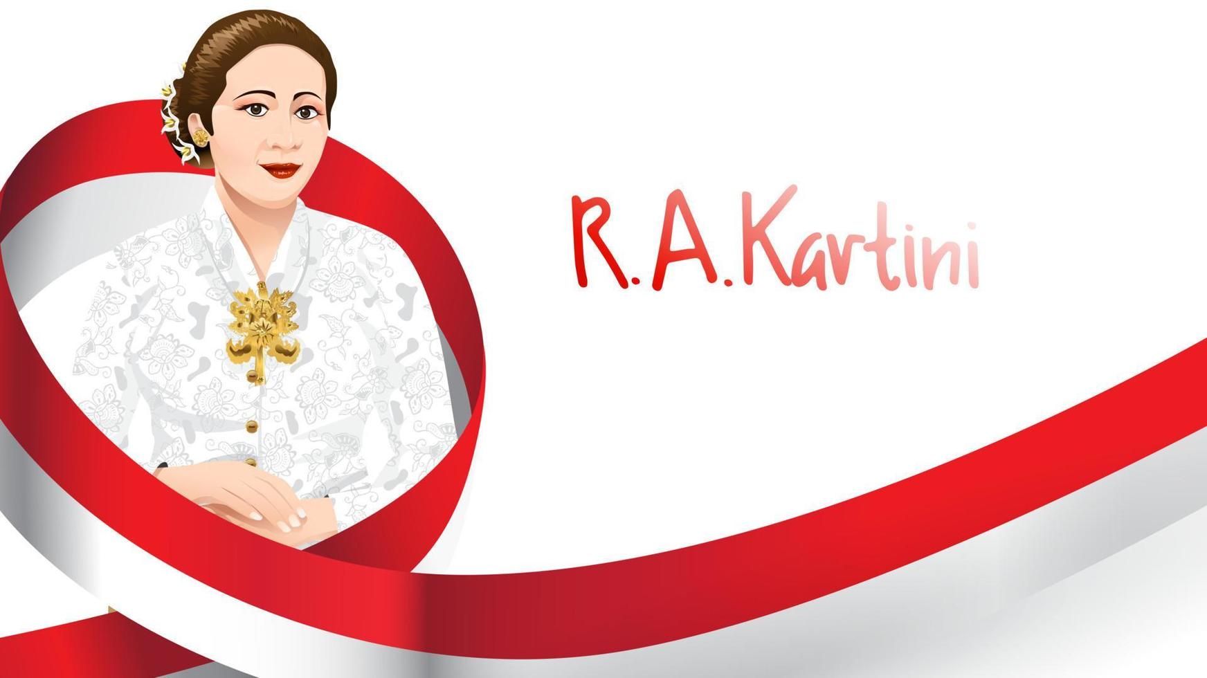 kartini day, ra kartini de helden van vrouwen en mensenrechten in Indonesië. banner sjabloon ontwerp achtergrond - vector