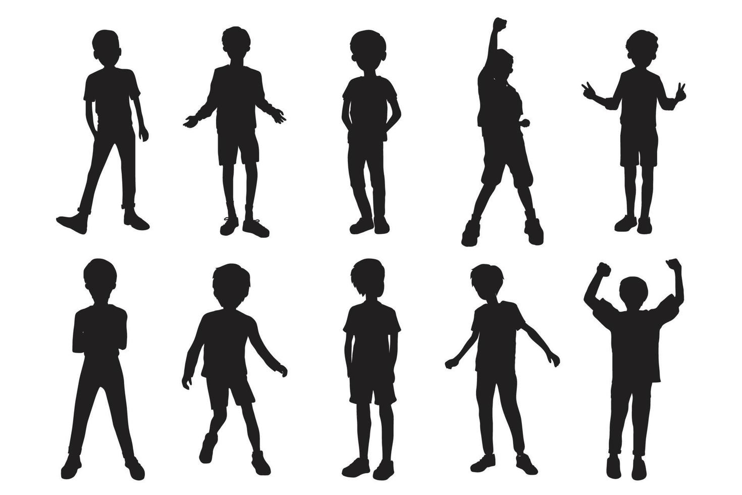 jongen silhouet karakter cartoon ontwerp. vectorillustratie. vector