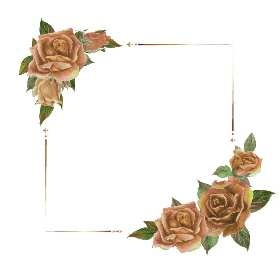 roze aquarel frame. bloemen krans vectorillustratie. vector