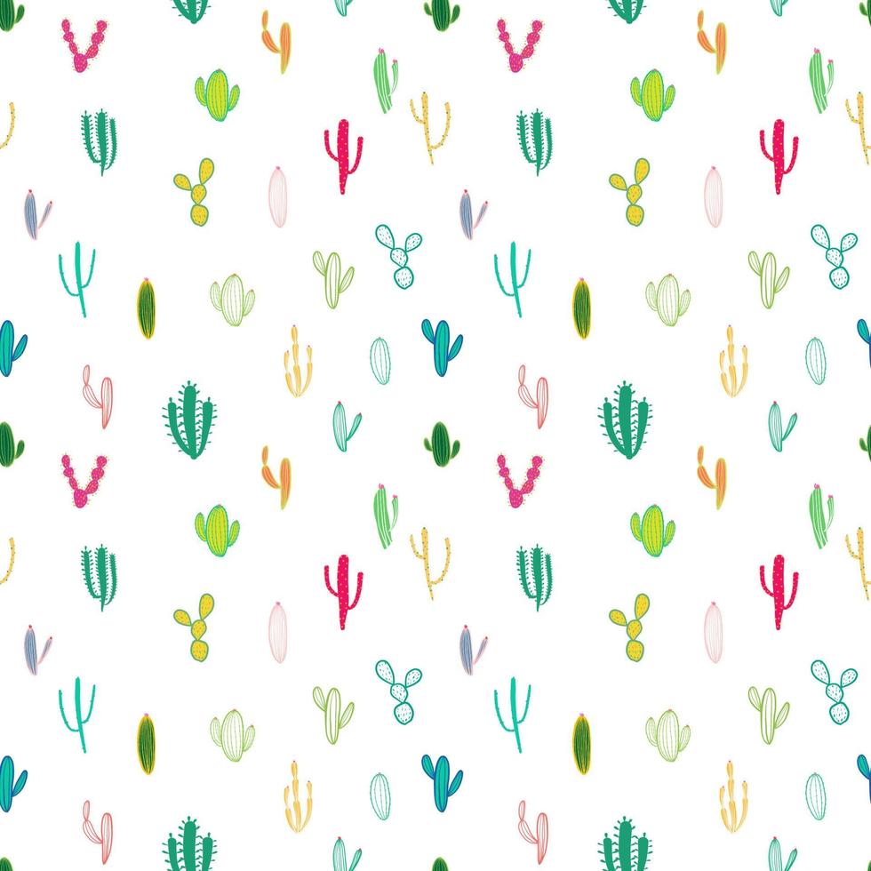 cactus naadloze patroon achtergrond. vectorillustratie voor stof en cadeaupapier ontwerp voor een papieren. vector