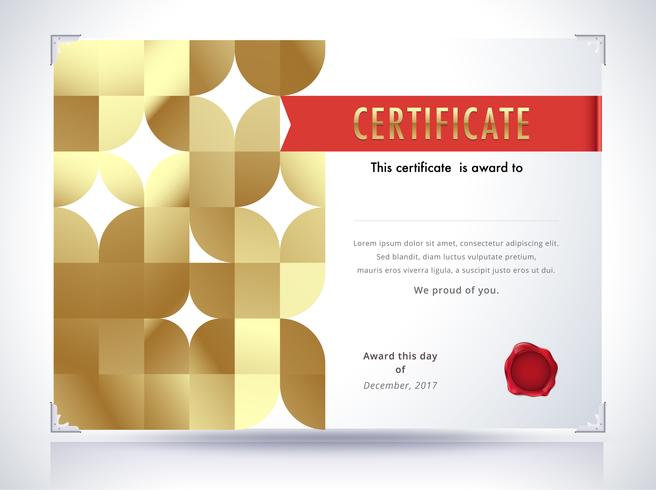 Gouden certificaatsjabloon vector