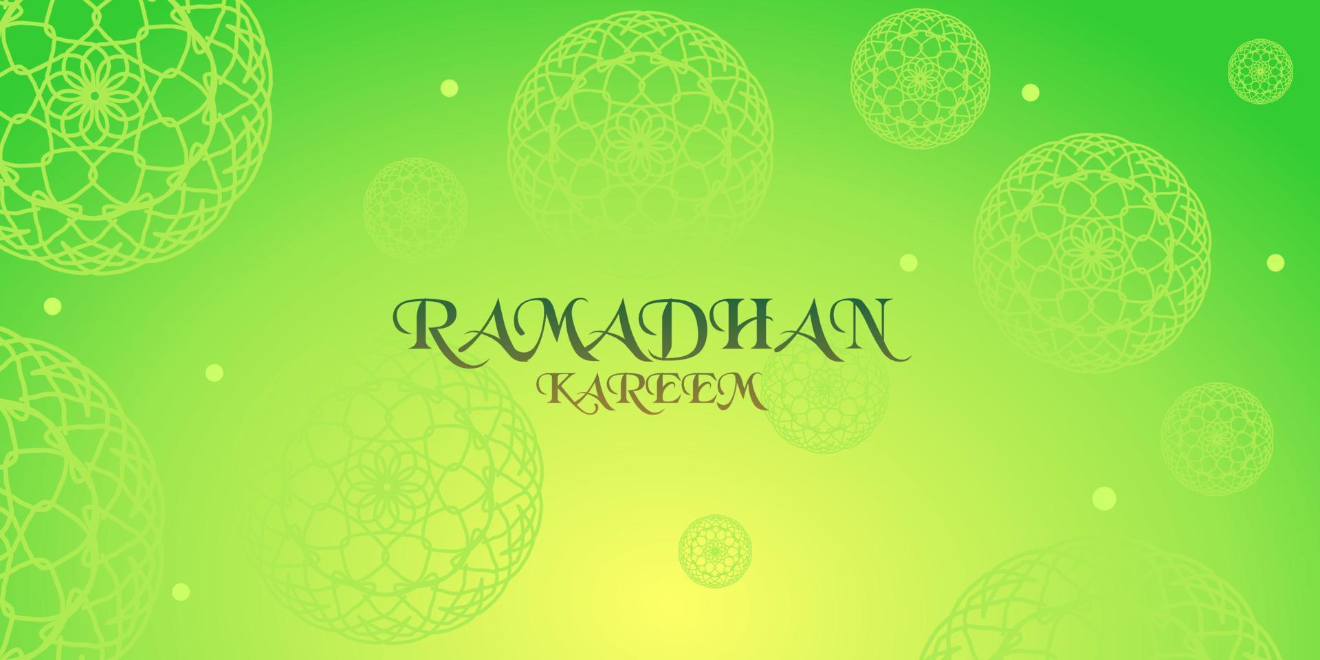 groen verlicht groen islamitisch thema verloop achtergrond, ramadan kareem banner met mandala ornamenten vector