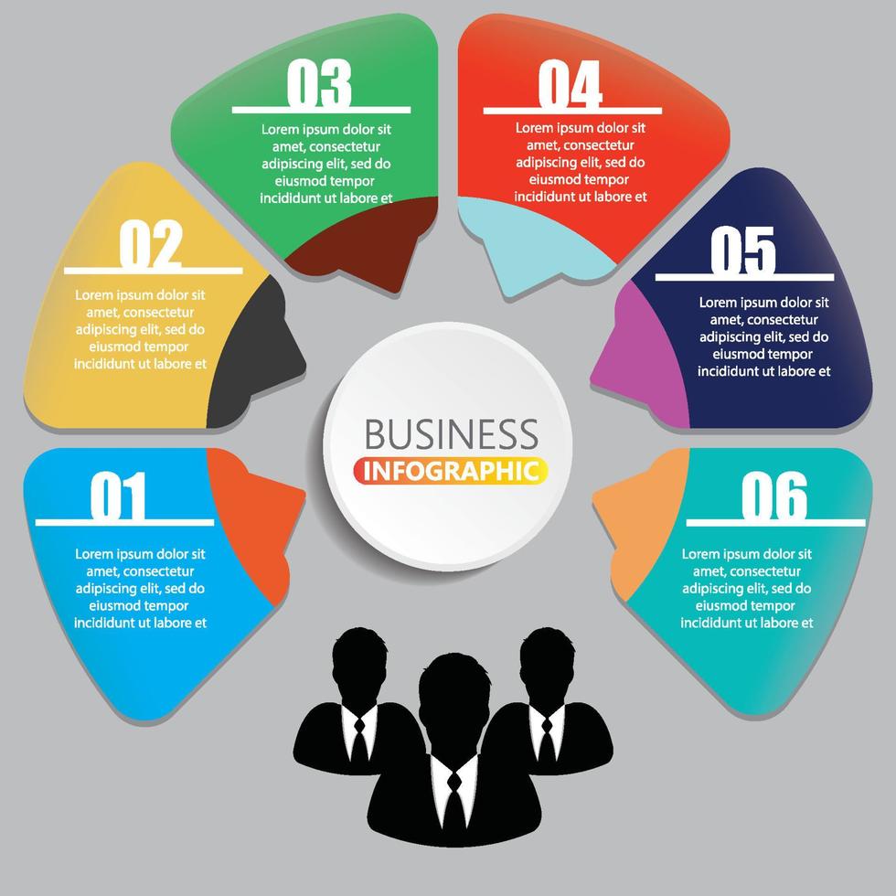 vector abstract 6 stappen infographic elements.circular of cycle infographics