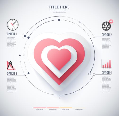 infographic diagram van hart vector