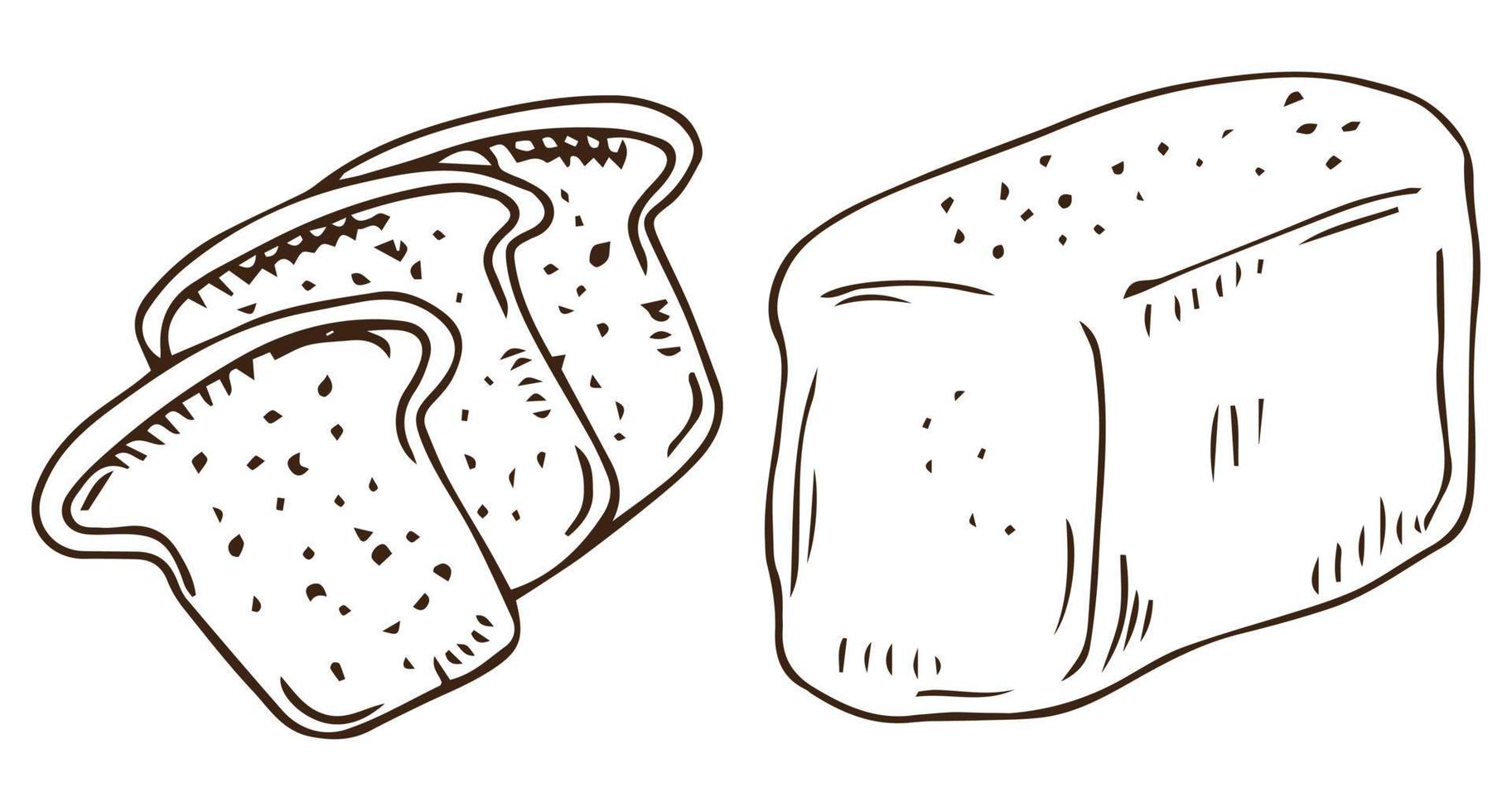 brood schets stijl vectorillustratie. oude hand getekende gravure imitatie. brood illustratie vector