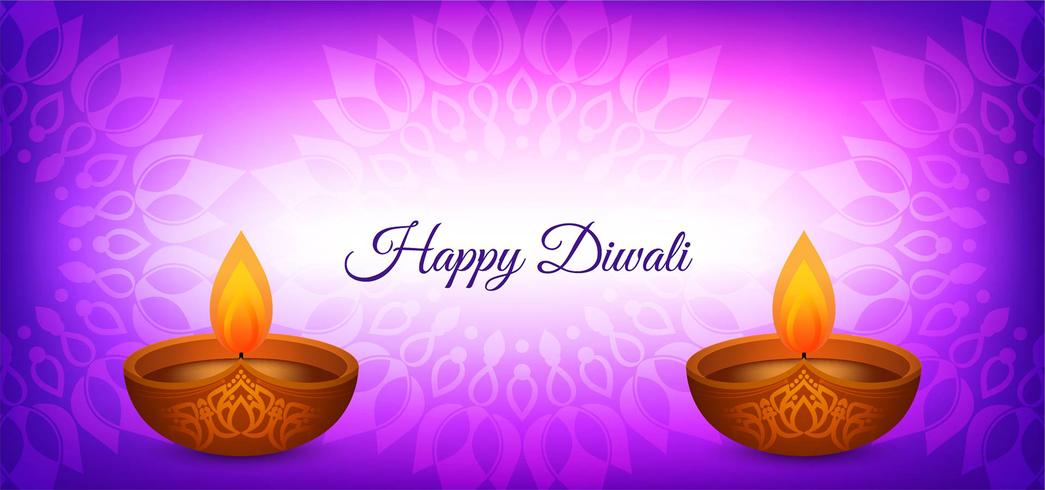 Gelukkig Diwali violet kleurenontwerp vector