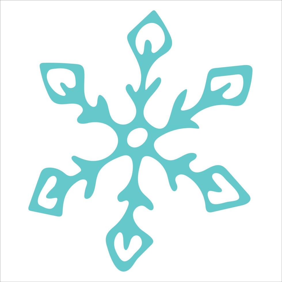 schattige handgetekende sneeuwvlok clipart. vector doodle illustratie geïsoleerd op een witte achtergrond. Kerstmis en Nieuwjaar modern design. voor print, web, design, decoratie, logo.