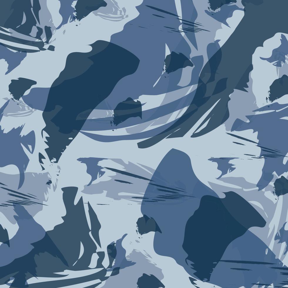 abstracte borstel kunst camouflage blauwe zee oceaan patroon militaire achtergrond klaar voor uw ontwerp vector