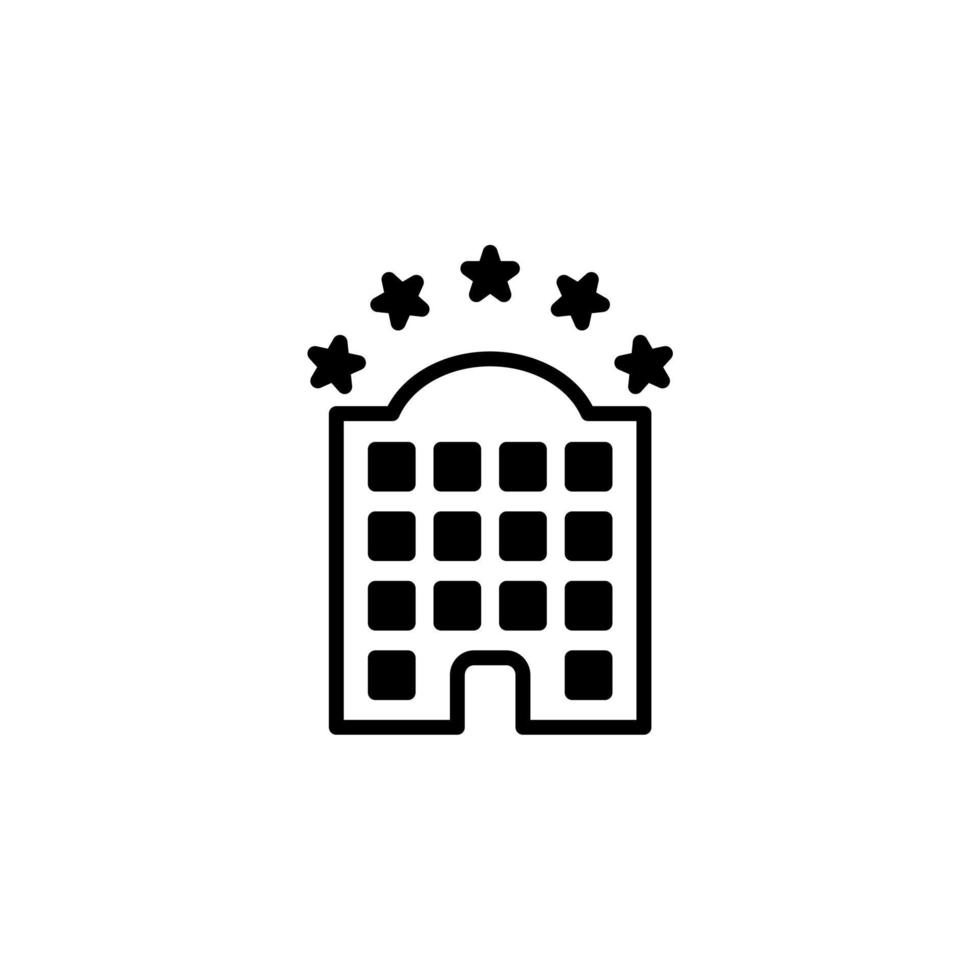 hotel, appartement, herenhuis, residentiële ononderbroken lijn pictogram vector illustratie logo sjabloon. geschikt voor vele doeleinden.