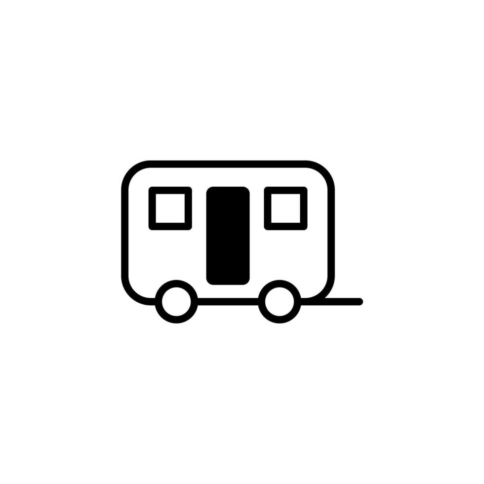 caravan, camper, reizen ononderbroken lijn pictogram vector illustratie logo sjabloon. geschikt voor vele doeleinden.