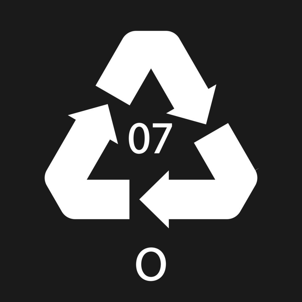 o 07 recyclingcodesymbool. plastic recycling vector polyethyleen teken.